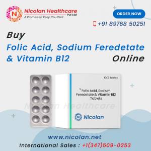 Buy Cheap Folic Acid, Sodium Feredetate and Vitamin B12 Online at Affordable Price
